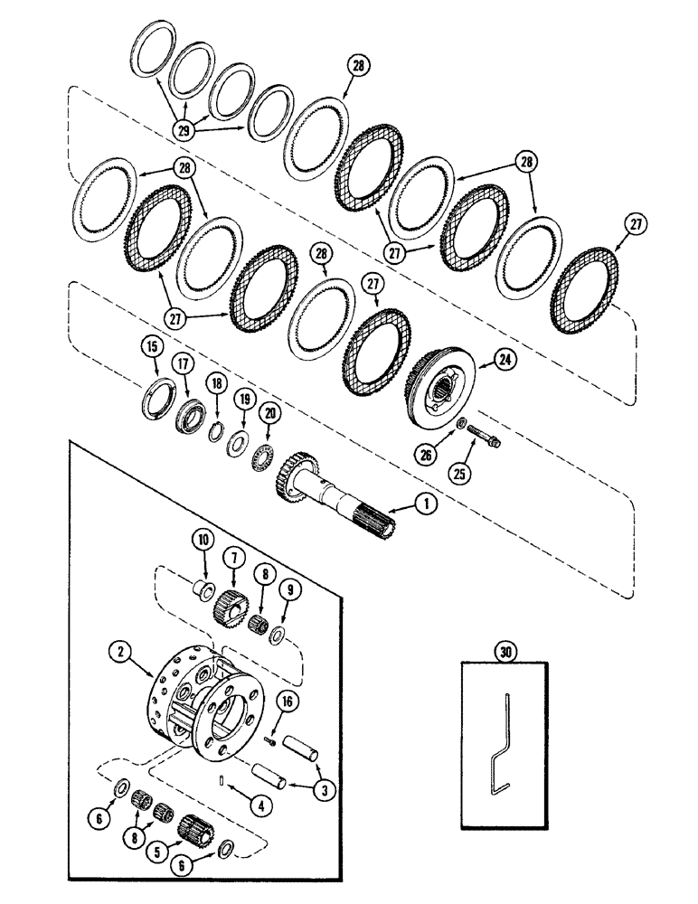 Схема запчастей Case IH 4690 - (6-168) - TRANSMISSION CLUTCH ASSEMBLY, (C2) CLUTCH AND PLANETARY (06) - POWER TRAIN