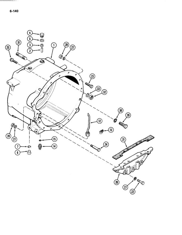 Схема запчастей Case IH 4494 - (6-140) - CLUTCH HOUSING (06) - POWER TRAIN