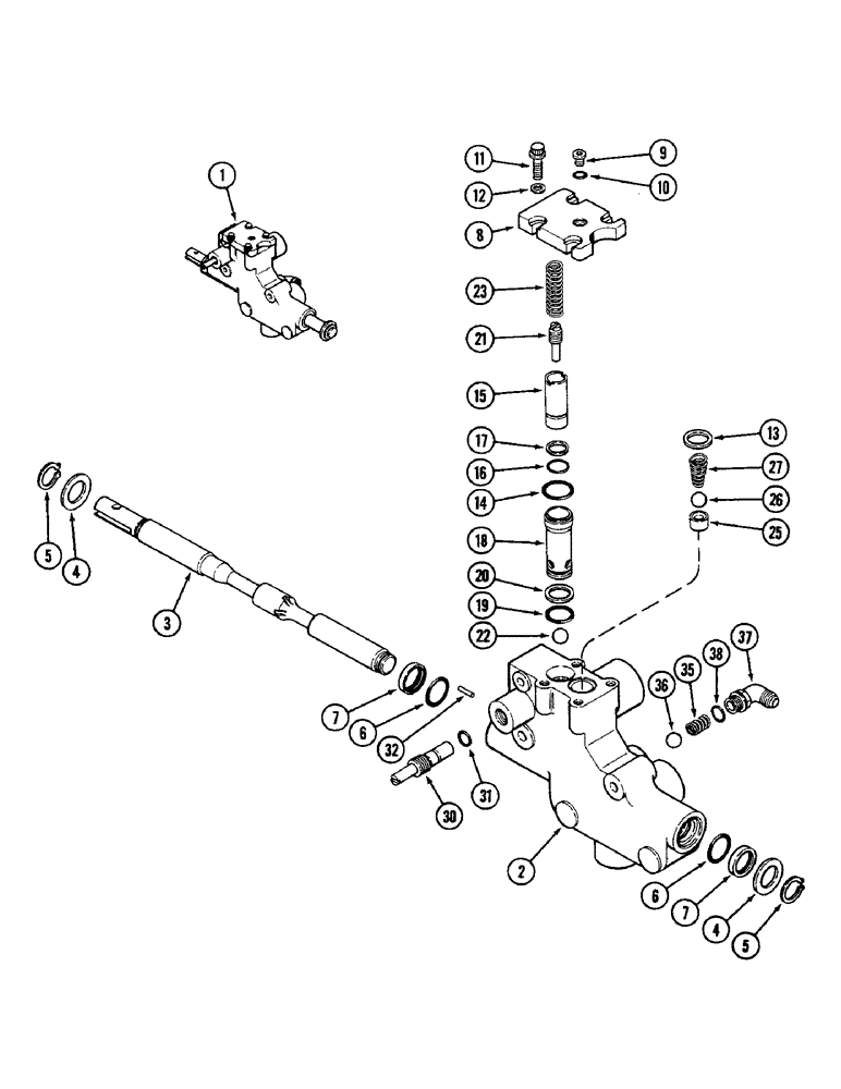 Схема запчастей Case IH 4690 - (8-316) - HITCH CONTROL VALVE ASSEMBLY, PRIOR TO P.I.N. 8860450 (08) - HYDRAULICS