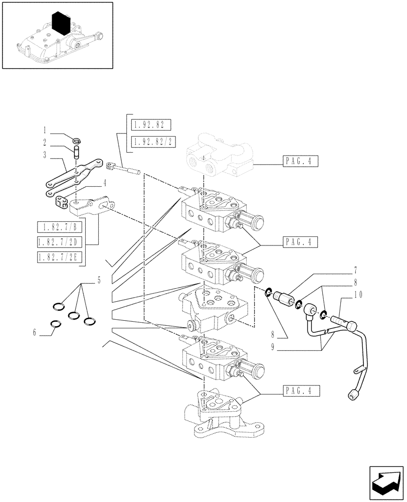 Схема запчастей Case IH JX1095N - (1.82.7/02[05]) - (VAR.390-498/2) THREE REMOTE VALVES & FLOW-RATE REGULATOR - PIPES AND RINGS - D5484 (07) - HYDRAULIC SYSTEM