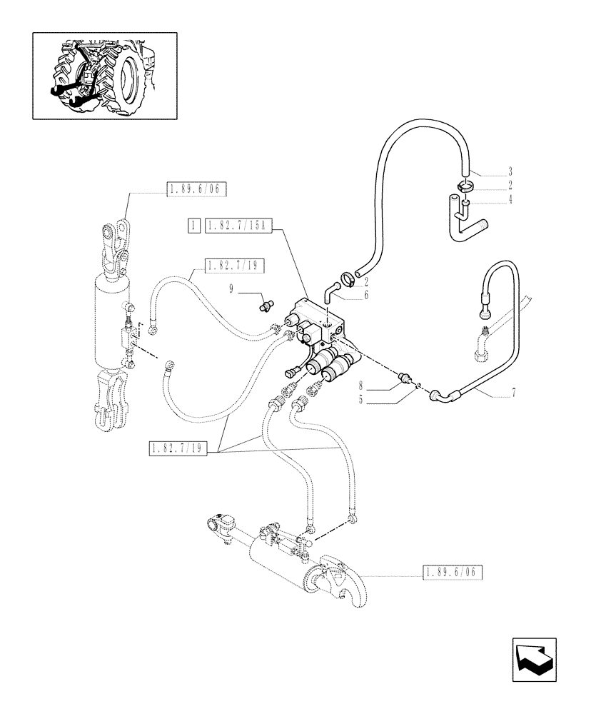 Схема запчастей Case IH MAXXUM 130 - (1.82.7/15[02]) - 4 REMOTES(2NC+2CONFIG) FOR CCLS PUMP FOR EDC AND WITH HYDR. ADJUST LINK.-CONTROL VALVE (VAR.334845) (07) - HYDRAULIC SYSTEM