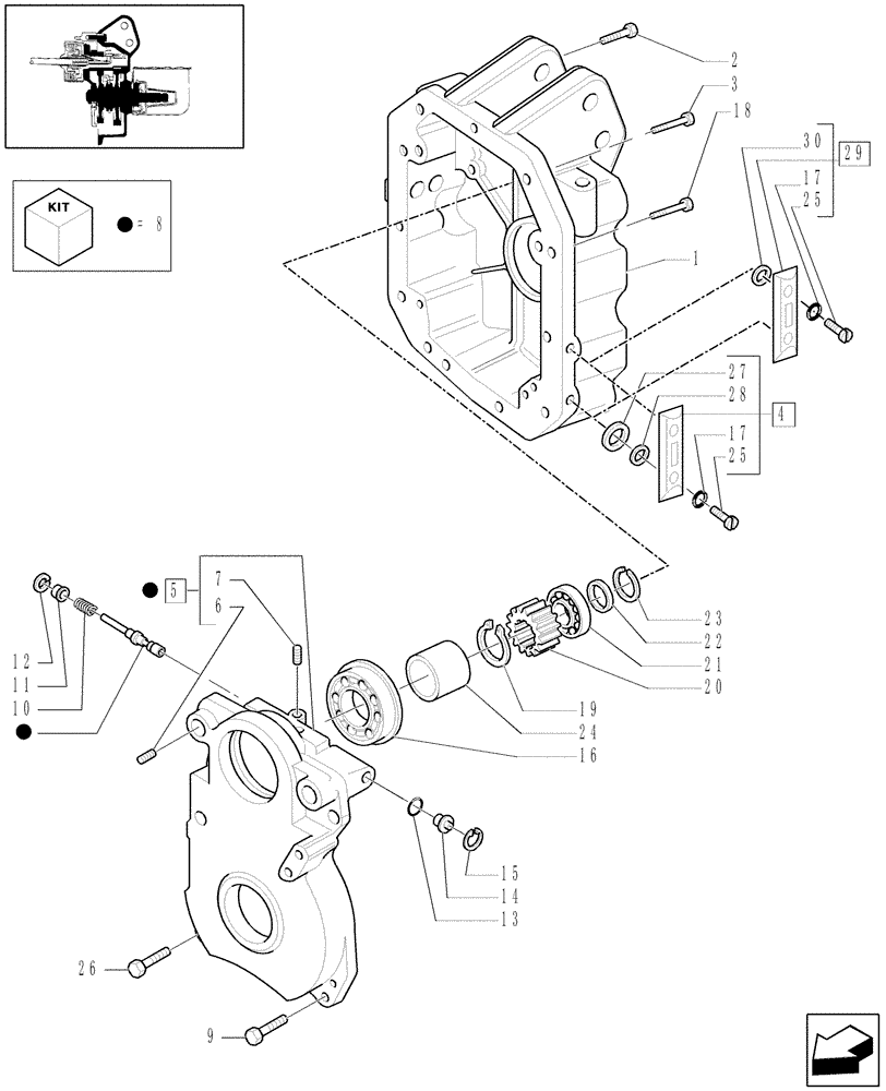 Схема запчастей Case IH MXU110 - (1.80.1[01]) - POWER TAKE-OFF 540 RPM (NA) (07) - HYDRAULIC SYSTEM