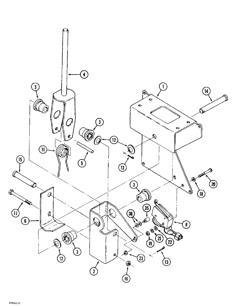 Схема запчастей Case IH 9390 - (6-104) - TRANSMISSION SHIFT CONTROLS, MODE CONTROL ASSEMBLY, POWER SHIFT TRACTOR (06) - POWER TRAIN