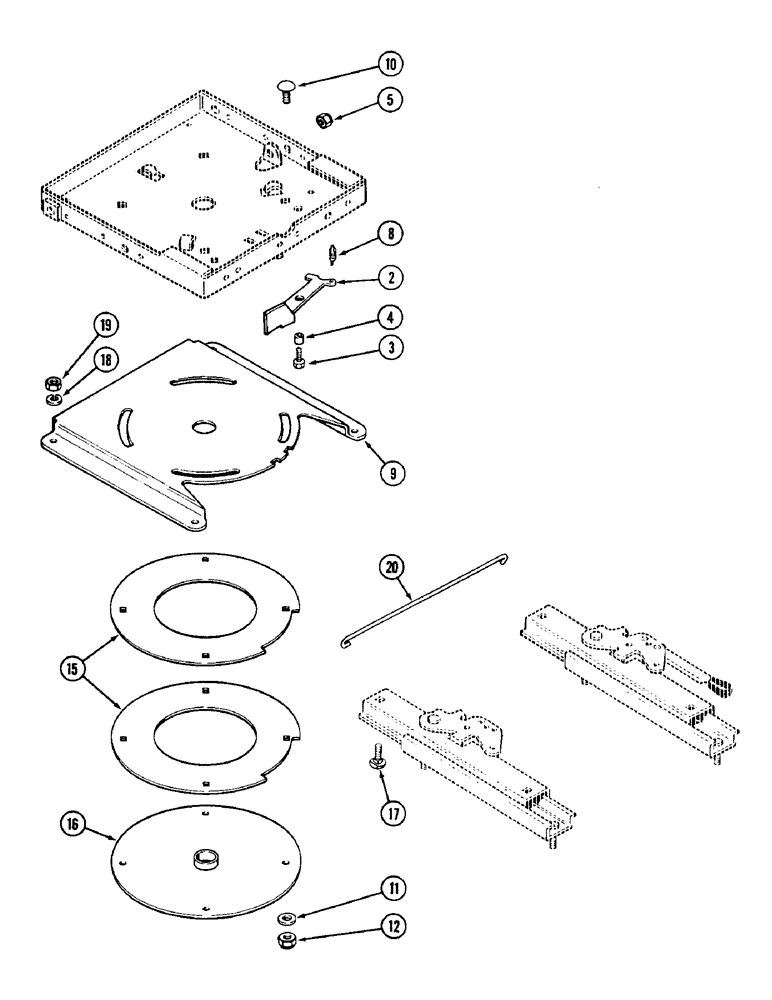 Схема запчастей Case IH 4690 - (9-381A) - SEAT SWIVEL KIT (09) - CHASSIS/ATTACHMENTS