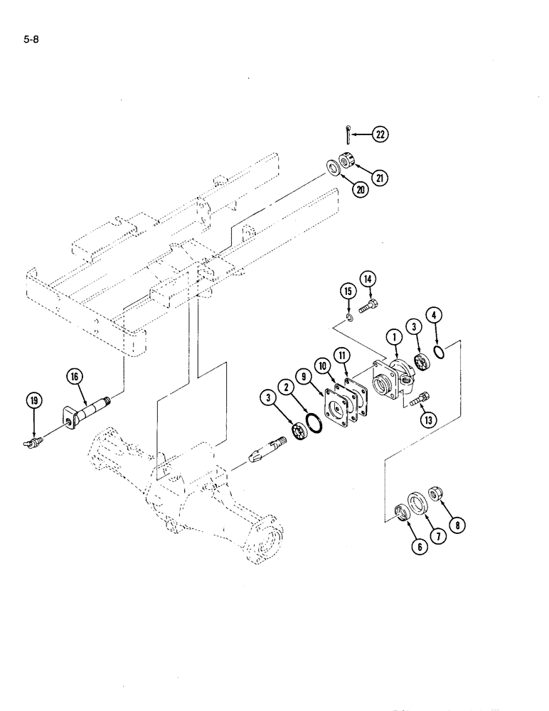 Схема запчастей Case IH 1120 - (5-08) - FRONT AXLE MOUNTING AND PINION HOUSING (05) - STEERING