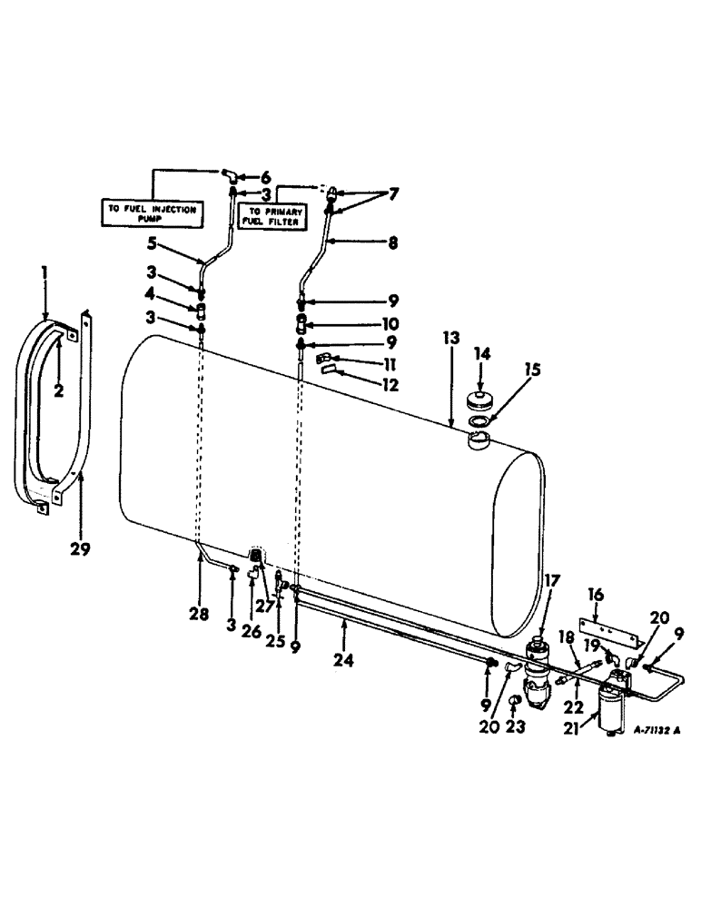 Схема запчастей Case IH 403 - (349) - FUEL TANK AND CONNECTIONS, FOR D-282 ENGINE (10) - ENGINE