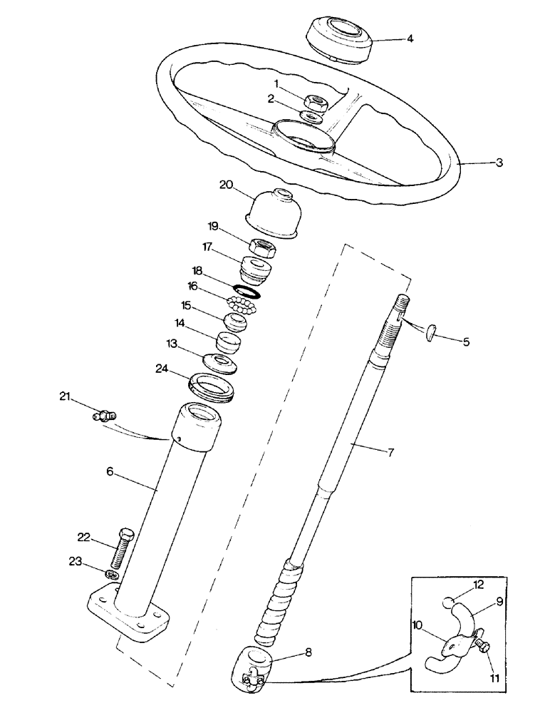 Схема запчастей Case IH 1290 - (H-02) - STEERING COLUMN, MANUAL STEERING, NOT NORTH AMERICA (13) - STEERING SYSTEM