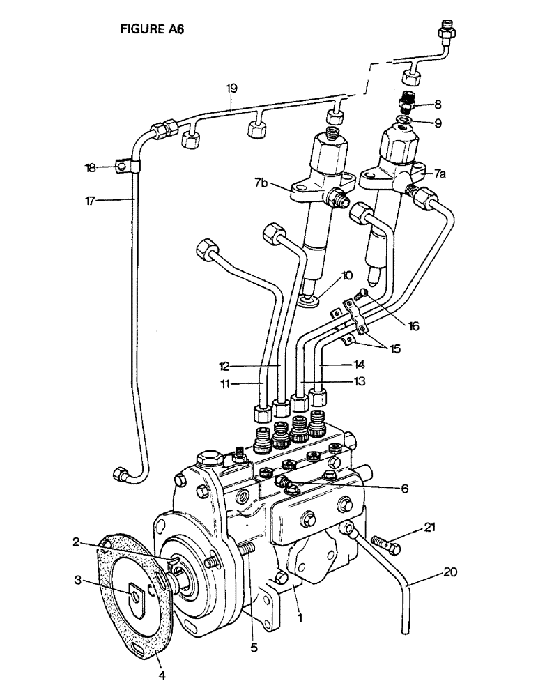 Схема запчастей Case IH 1412 - (A06-1) - ENGINE, INJECTION PUMP, INJECTORS AND PIPES, 1410, 1410Q,1412G,1412SK (01) - ENGINE