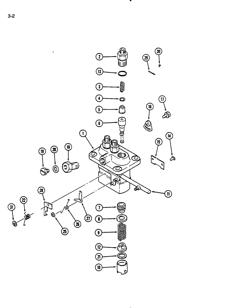 Схема запчастей Case IH 235 - (3-02) - FUEL INJECTION PUMP (03) - FUEL SYSTEM