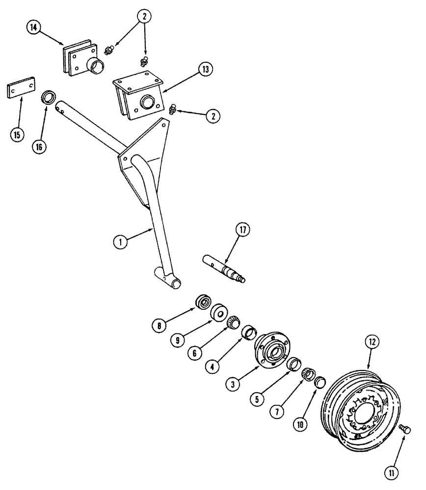 Схема запчастей Case IH 700 - (9-06) - LAND WHEEL WITH 6 BOLT HUB, MACHINES BUILT PRIOR TO 1978 (09) - CHASSIS/ATTACHMENTS