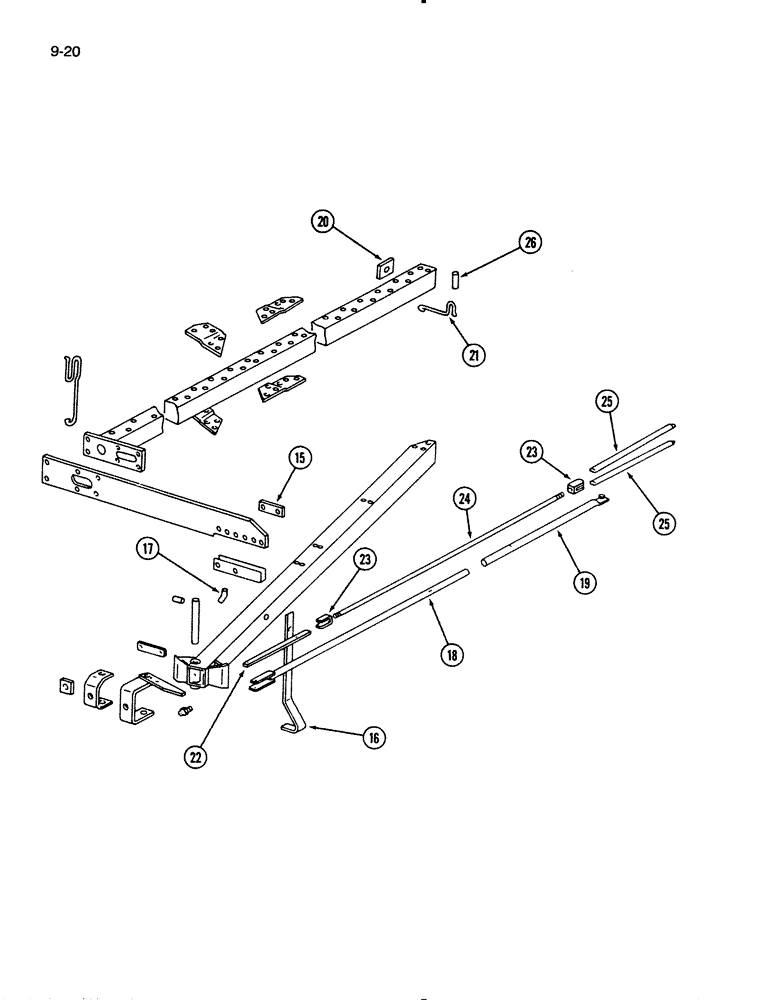 Схема запчастей Case IH 720 - (9-20) - MAIN FRAME, SEVEN AND EIGHT FURROW, ON THE LAND, CONTINUED (09) - CHASSIS/ATTACHMENTS