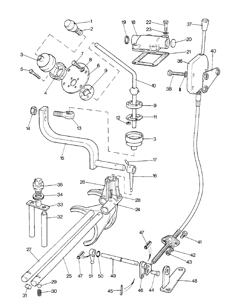 Схема запчастей Case IH 1690 - (D14-3) - PWR SHIFT GEAR SHIFT LEVERS - HIGH PLATFORM, S/N 11211671 & AFT - PWR SHIFT CAB MODEL 11211267 & AFT (03) - POWER TRAIN