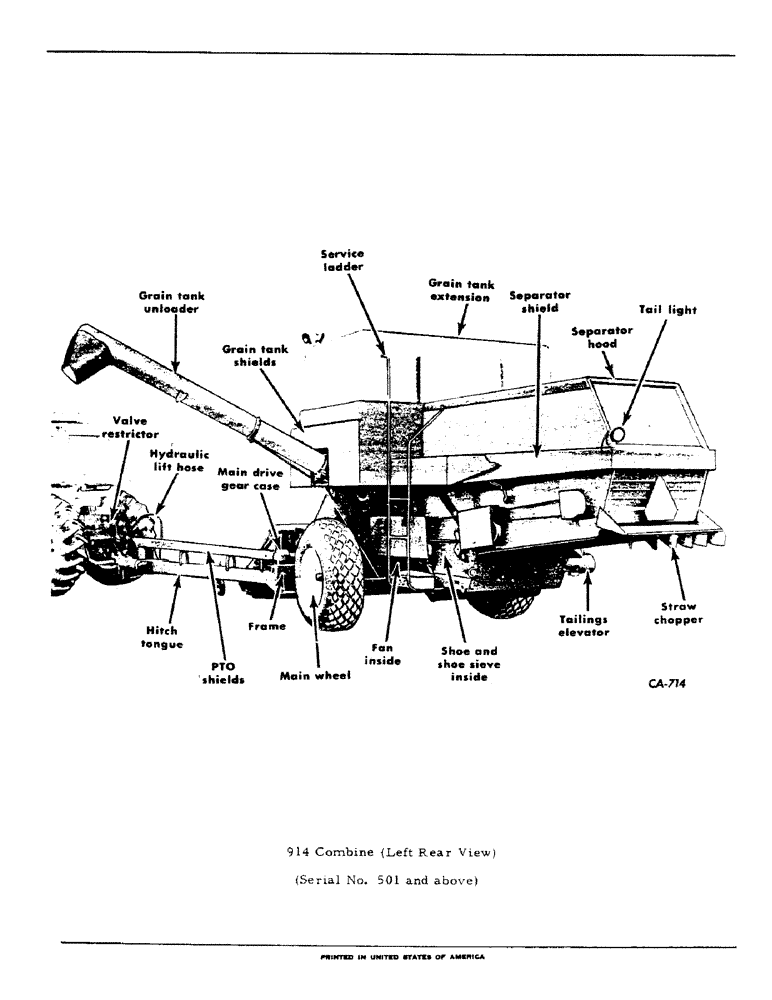 Схема запчастей Case IH 914 - (00-10) - INTRODUCTION, 914 MODEL VIEW, LEFT REAR (00) - GENERAL