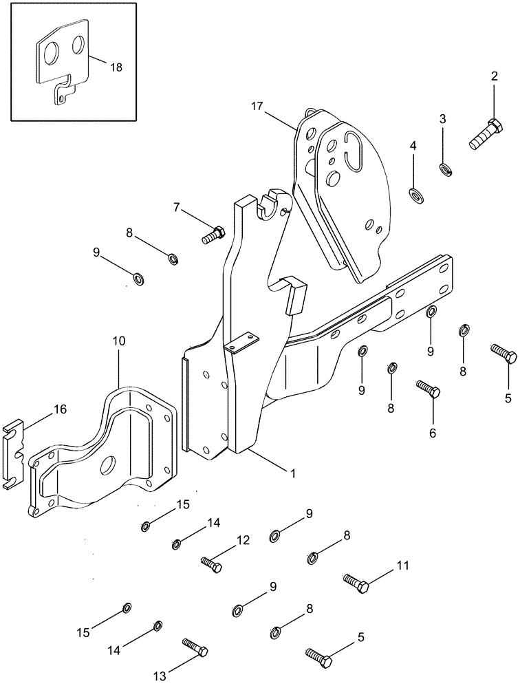 Схема запчастей Case IH LX252 - (09-05) - MOUNTING BRACKETS - JX1U TRACTOR (09) - CHASSIS/ATTACHMENTS