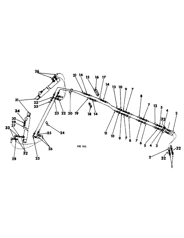 Схема запчастей Case IH 55 - (F-28) - WING LIFT HYDRAULIC, 22 FOOT MODEL PRIOR TO AUGUGUST, 1973 