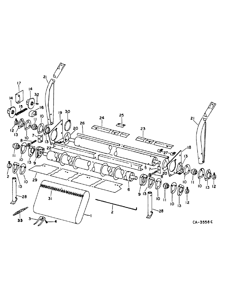 Схема запчастей Case IH 914 - (33-21) - FEEDER AND HEADER, WINDROW PICKUP, BASIC (13) - FEEDER