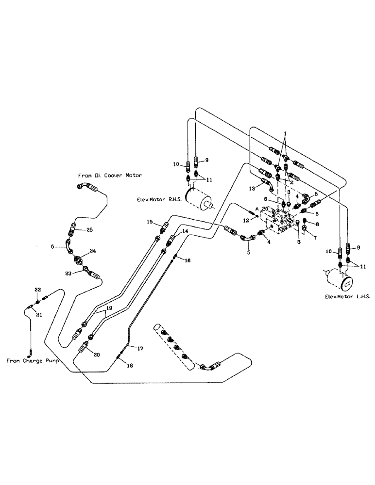 Схема запчастей Case IH 7700 - (B06-22) - HYDRAULIC CIRCUIT, ELEVATOR, SUDAN Hydraulic Components & Circuits