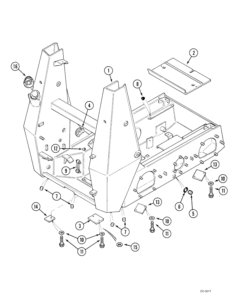 Схема запчастей Case IH 1840 - (09-03) - CHASSIS (EUROPE, - JAF0098065) (09) - CHASSIS/ATTACHMENTS