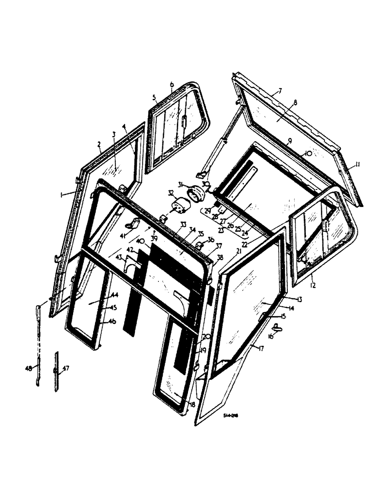 Схема запчастей Case IH 474 - (13-14) - SAFETY CAB (05) - SUPERSTRUCTURE