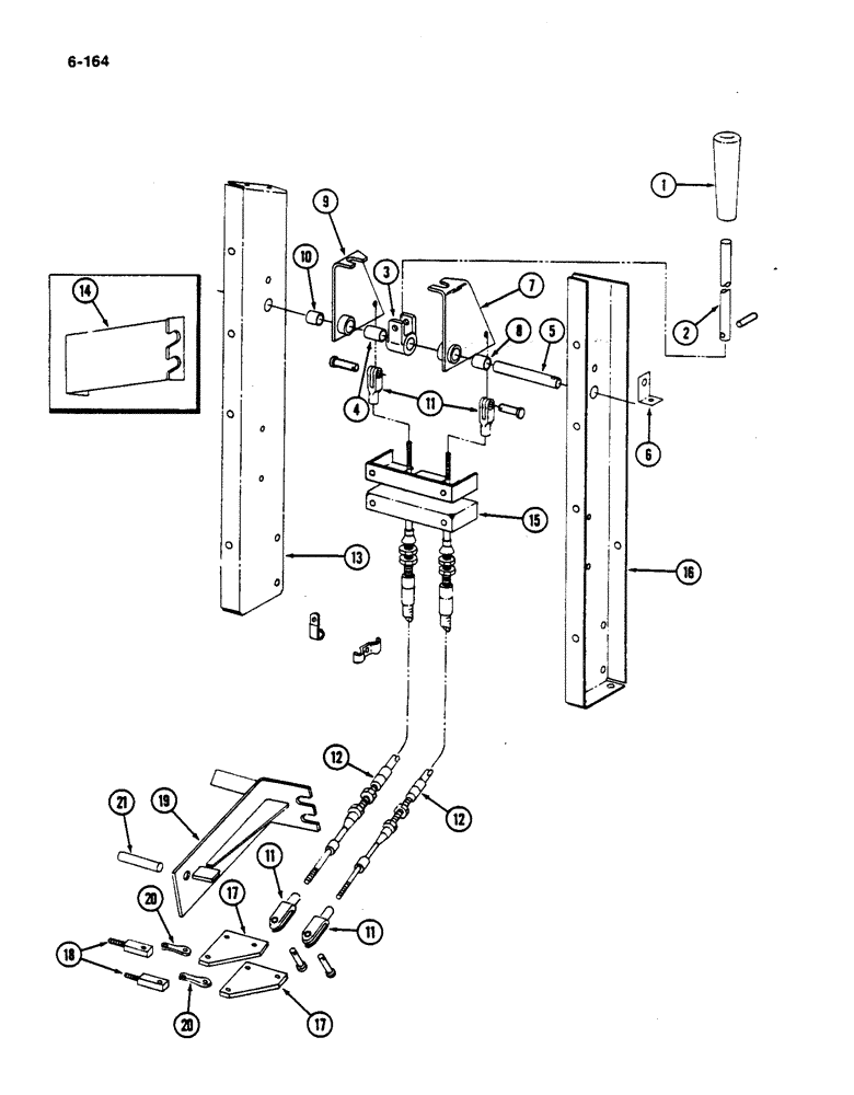 Схема запчастей Case IH 782 - (6-164) - TRANSMISSION SHIFT CONTROLS (03) - POWER TRAIN