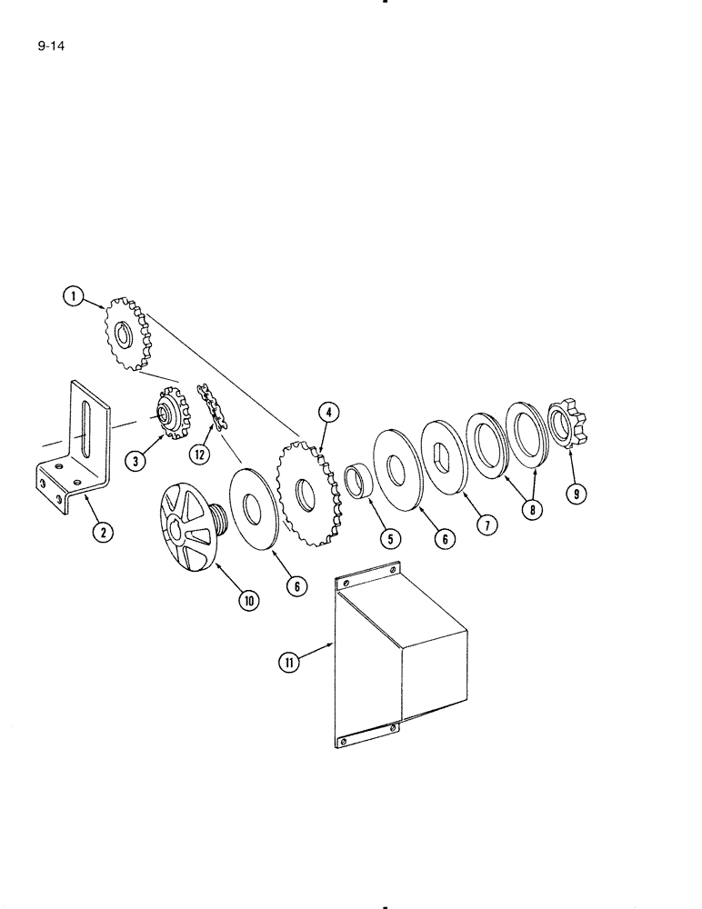 Схема запчастей Case IH 595 - (9-14) - MAIN DRIVE CHAIN AND CLUTCH, 540 RPM (09) - CHASSIS/ATTACHMENTS