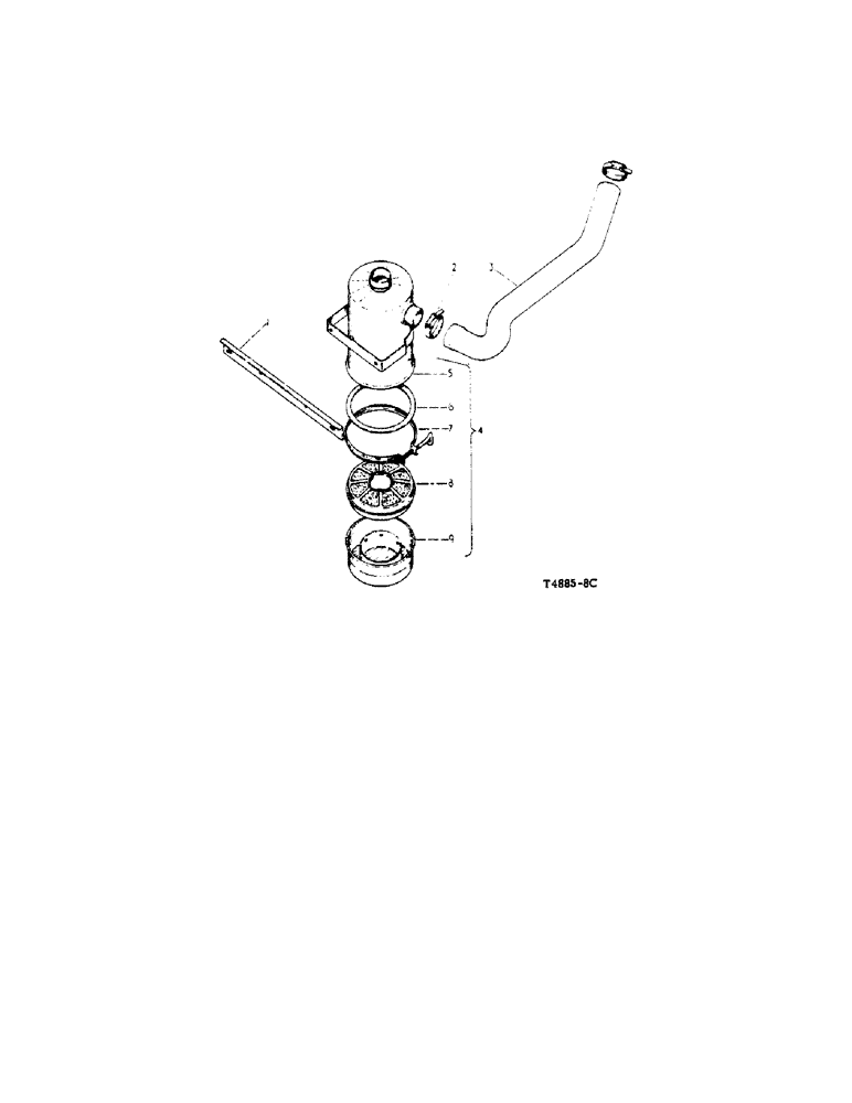 Схема запчастей Case IH 434 - (4-08[1]) - AIR CLEANER ASSEMBLY AND CONNECTIONS, DIESEL - CHASSIS (02) - ENGINE