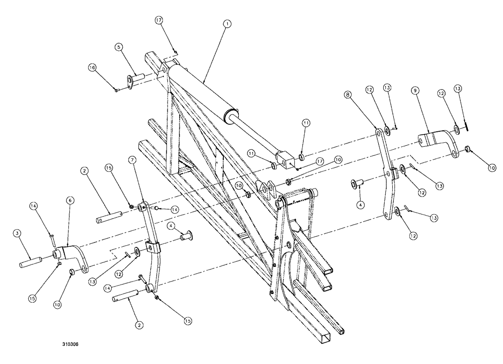 Схема запчастей Case IH SPX3200B - (132) - HINGE ASSEMBLY (78) - SPRAYING