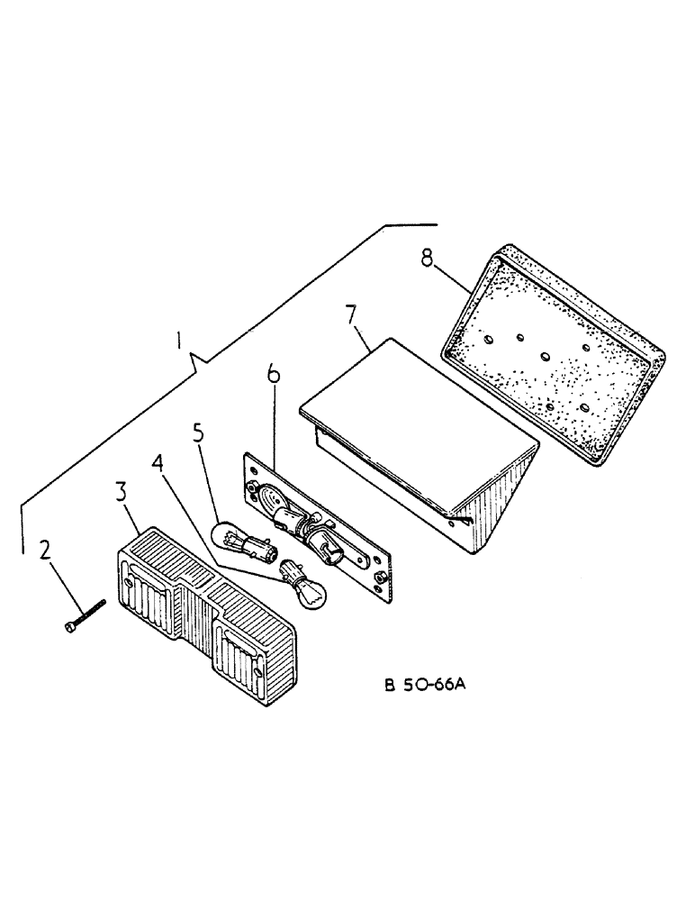 Схема запчастей Case IH 684 - (08-032) - TAIL AND FLASHER LIGHT, DE-LUXE LIGHTING, FOR MACHINES WITH FLAT TOP FENDERS OR SAFETY CAB (06) - ELECTRICAL