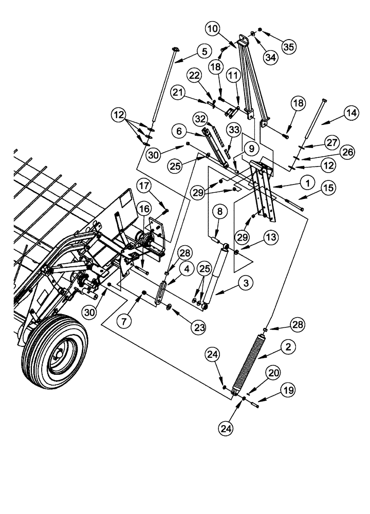 Схема запчастей Case IH 2015 - (60.220.10) - SUSPENSION ASSEMBLY, SWATHMASTER (60) - PRODUCT FEEDING