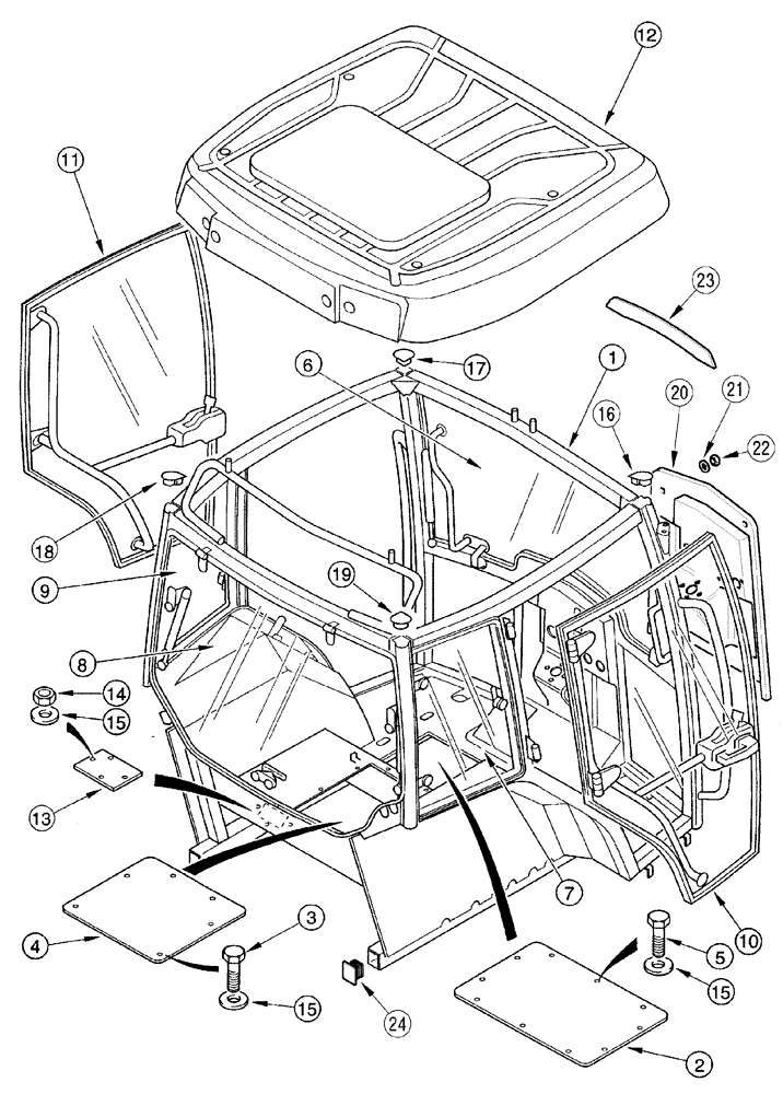 Схема запчастей Case IH CX90 - (09-21) - CAB (09) - CHASSIS/ATTACHMENTS