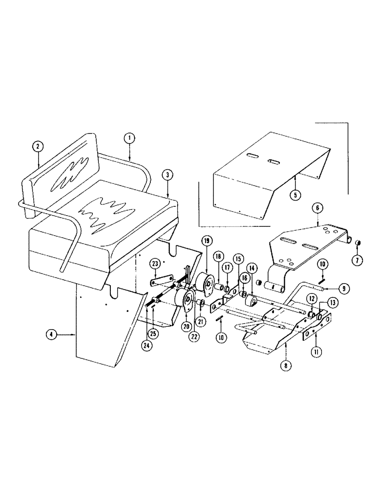 Схема запчастей Case IH 675 - (52) - OPERATORS SEAT / EASY RIDE SEAT ATTACHMENT / SEAT BELT KIT 