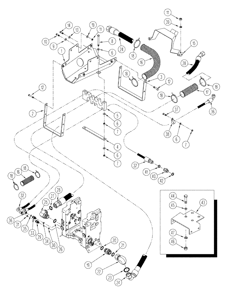 Схема запчастей Case IH STX325 - (08-21) - HYDRAULIC REMOTE HOSES ELECTRONIC REMOTE (08) - HYDRAULICS