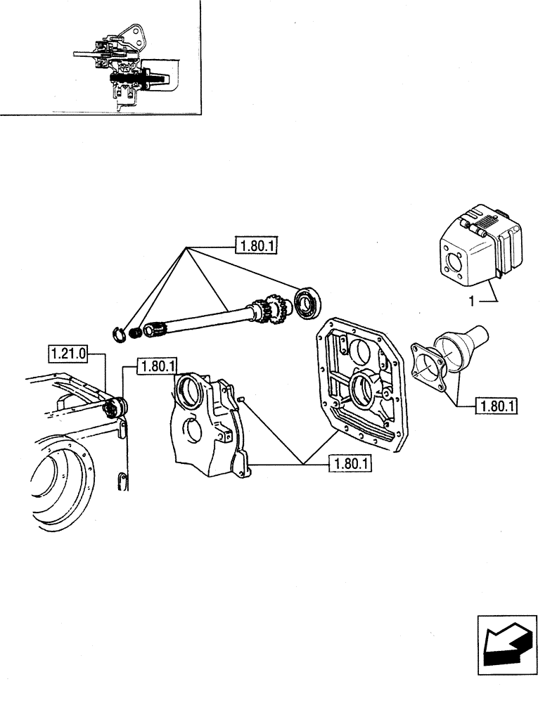 Схема запчастей Case IH JX80 - (1.80.1/02) - (VAR.210) POWER TAKE OFF - GUARD (07) - HYDRAULIC SYSTEM