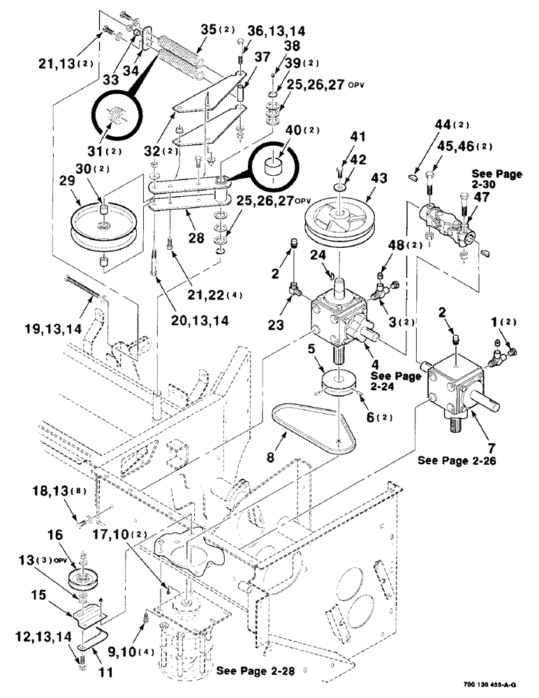 Схема запчастей Case IH 8315 - (2-20) - HEADER DRIVE ASSEMBLY, SECONDARY LEFT, S.N. CFH0104001 THRU CFH0104075 (09) - CHASSIS