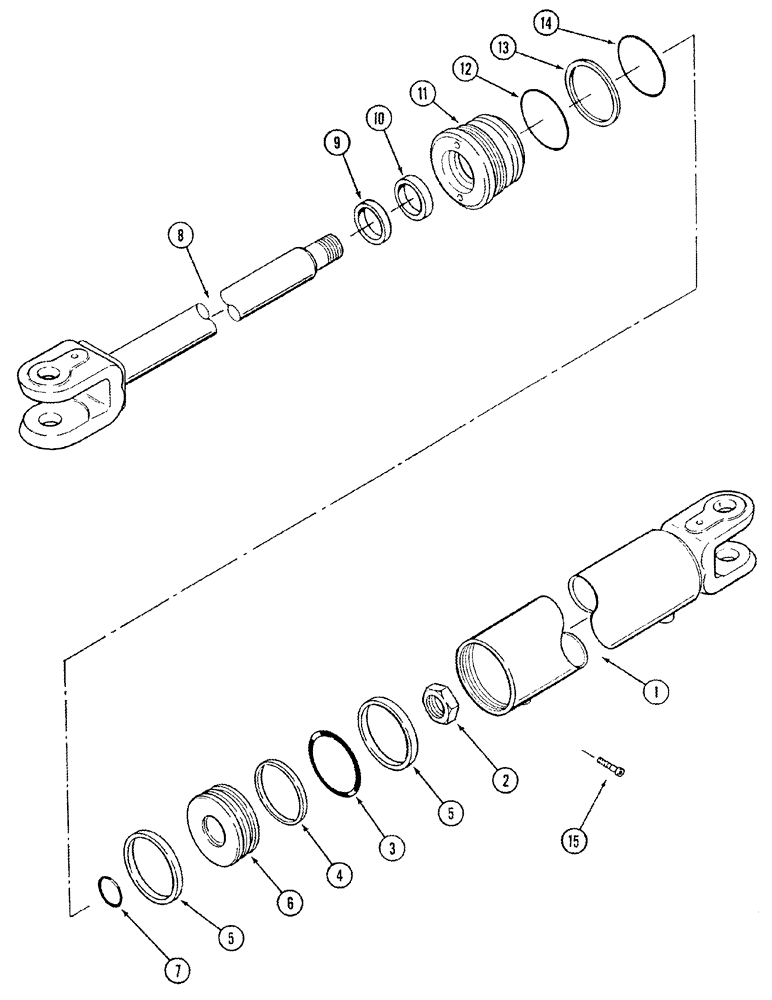 Схема запчастей Case IH STX325 - (05-03[01]) - CYLINDER ASSY - ARTICULATION, WITHOUT SENSOR (05) - STEERING