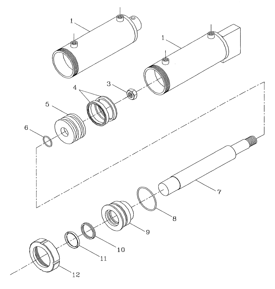 Схема запчастей Case IH 7700 - (B02[07]) - HYDRAULIC CYLINDER {TRACK ADJUSTER} Hydraulic Components & Circuits