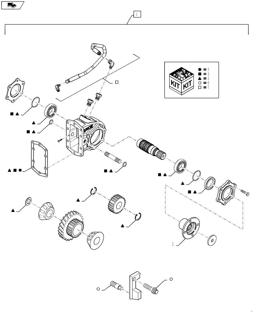 Схема запчастей Case IH 810 - (35.220.05) - PTO GEARBOX (35) - HYDRAULIC SYSTEMS