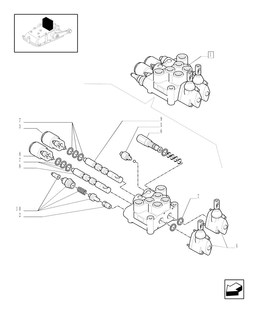 Схема запчастей Case IH JX80 - (1.82.7/01C) - 2 CONTROL VALVES (1 S/D W/KICK OUT + 1 DOUBLE ACTING W/FLOAT W/KICK OUT) - BREAKDOWN (07) - HYDRAULIC SYSTEM