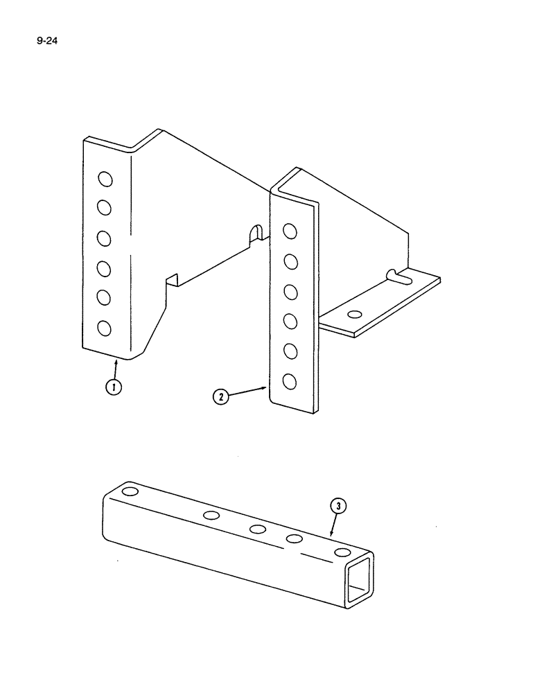 Схема запчастей Case IH 183 - (9-24) - ADJUSTING BRACKET AND SPACER BAR ATTACHMENTS 