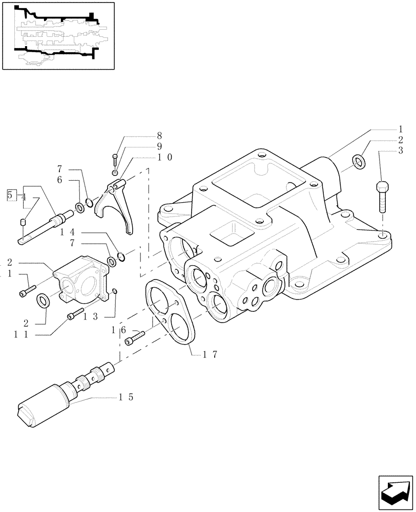 Схема запчастей Case IH MXU115 - (1.29.9[01]) - TRANSMISSION 24X24 - GEARBOX CLUTCH HOUSING COVER (03) - TRANSMISSION