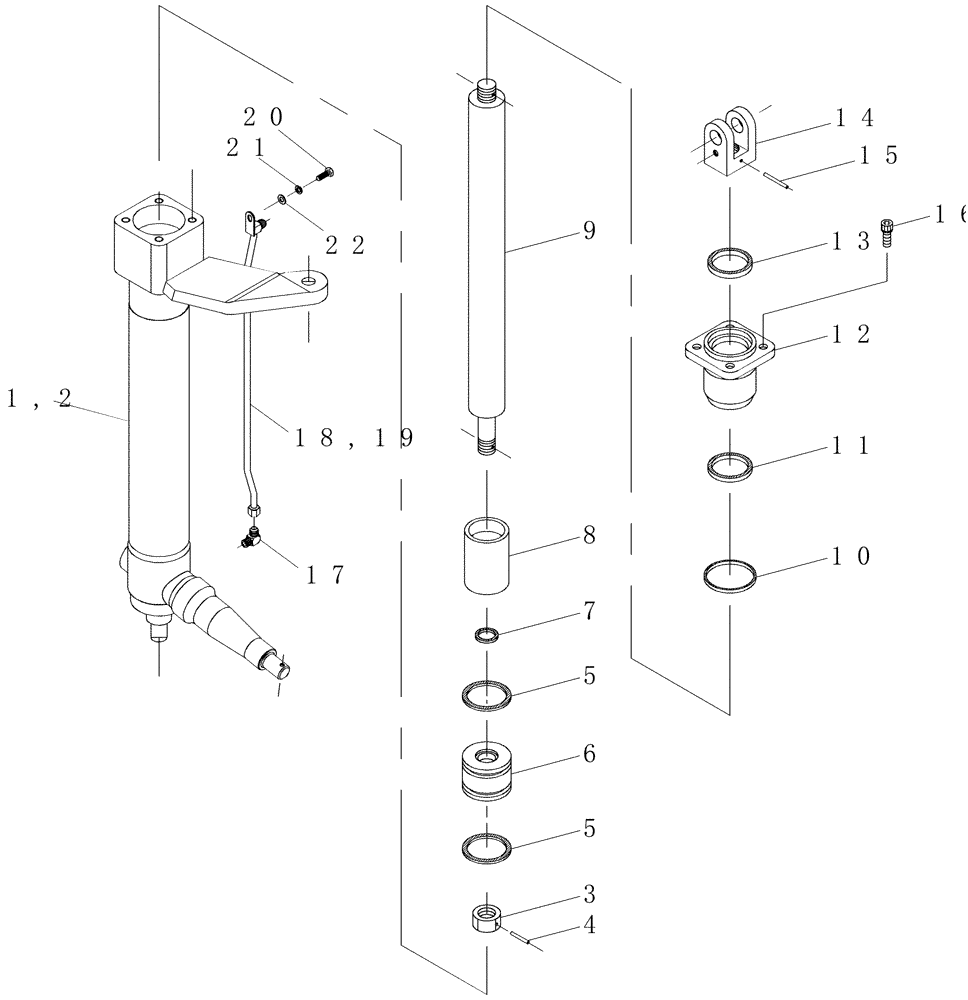 Схема запчастей Case IH 7700 - (B02.09[01]) - Hydraulic Cylinder {Basecutter Lift 7000} (35) - HYDRAULIC SYSTEMS