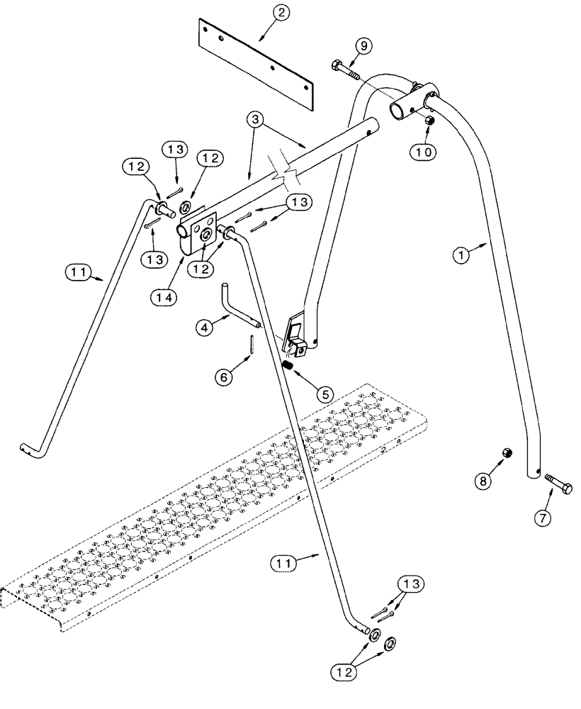 Схема запчастей Case IH CPX420 - (09D-09) - HANDRAIL, BASKET (16) - BASKET
