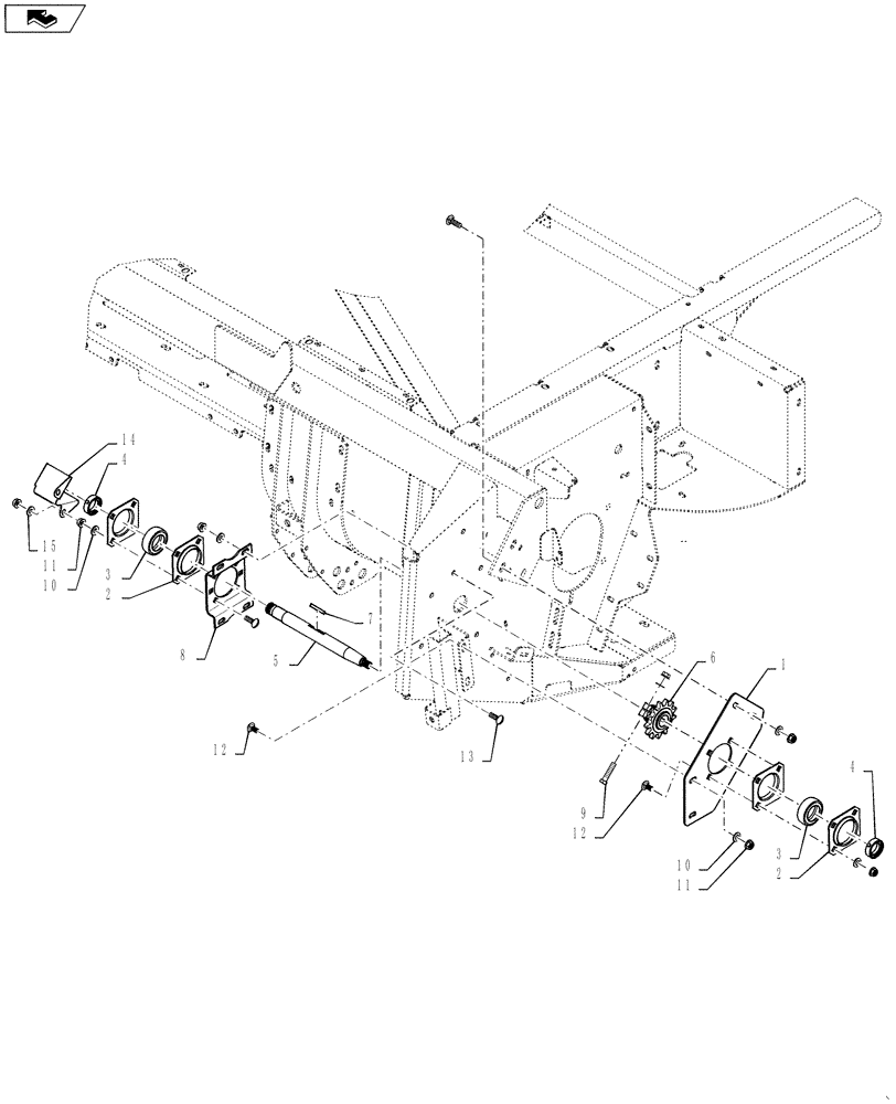 Схема запчастей Case IH RD163 - (58.100.01) - GEARBOX DRIVE, LESS CONDITIONER, 16 FT (58) - ATTACHMENTS/HEADERS