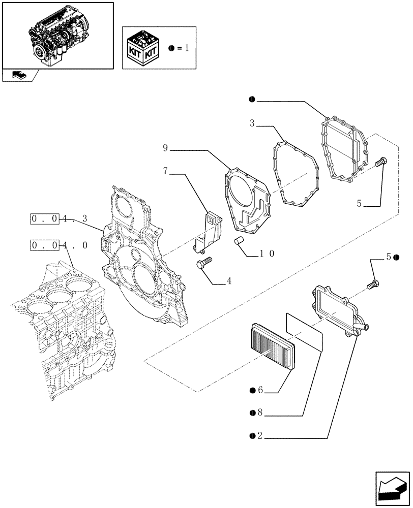 Схема запчастей Case IH F3CE0684C E002 - (0.04.5) - ENGINE BREATHERS (500385423) 