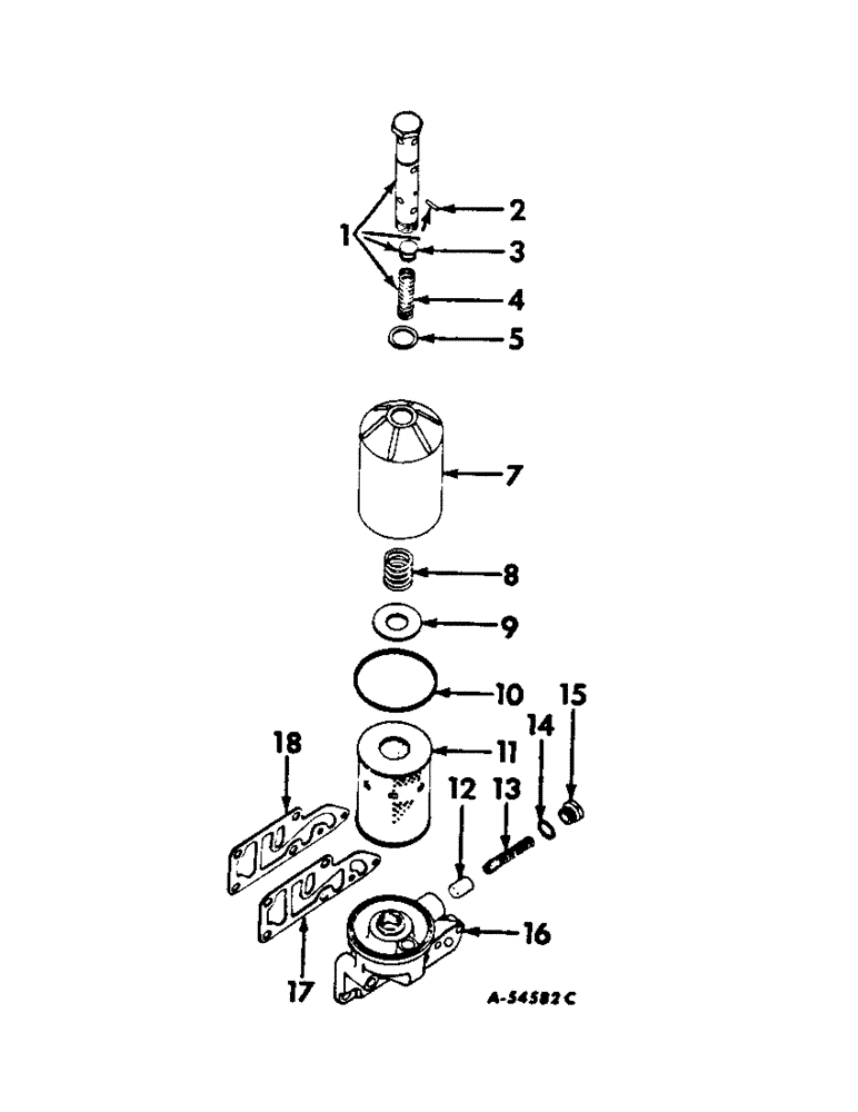 Схема запчастей Case IH 706 - (C-16) - CARBURETED ENGINES, OIL FILTER, C-263 ENGINES S/N 40034 TO 47103, C-282 ENGINES S/N 46441 TO 67799 (01) - ENGINE