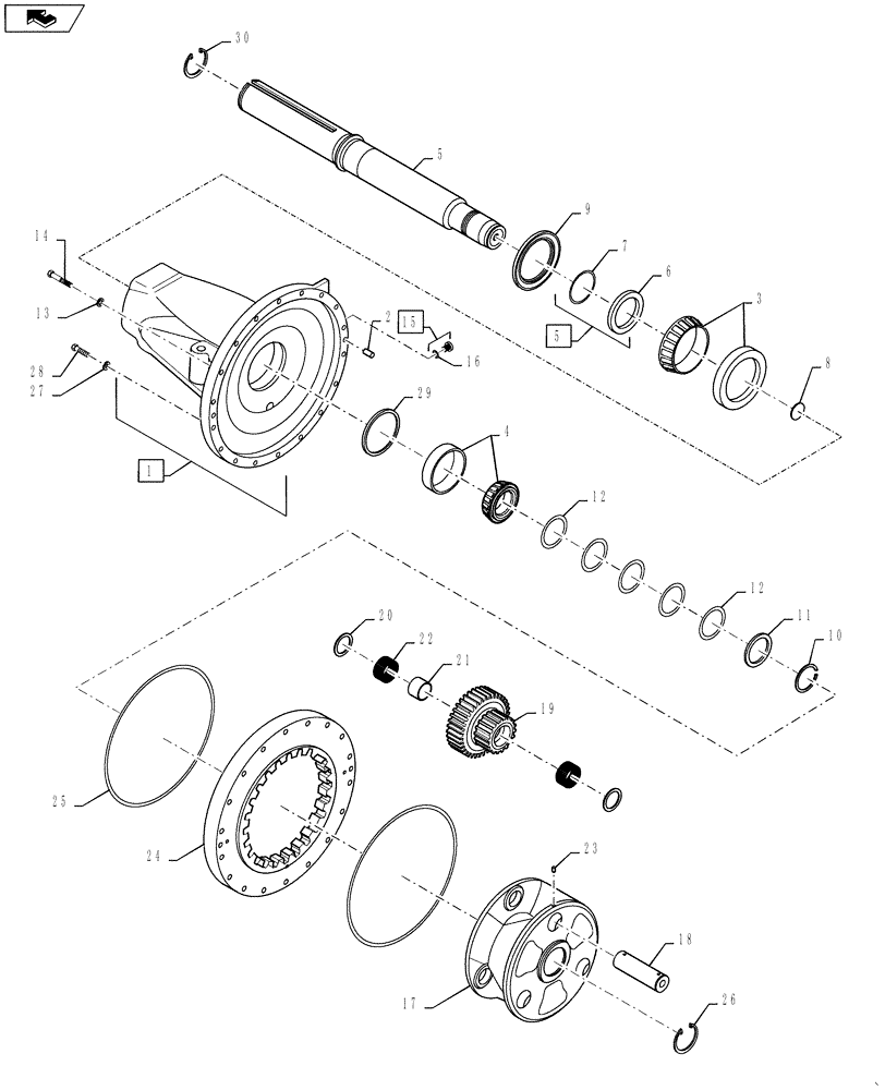 Схема запчастей Case IH STEIGER 550 - (27.100.27) - 600 SERIES AXLE - FINAL DRIVE, WHEELED TRACTOR - STEIGER 550HD & 600 (27) - REAR AXLE SYSTEM