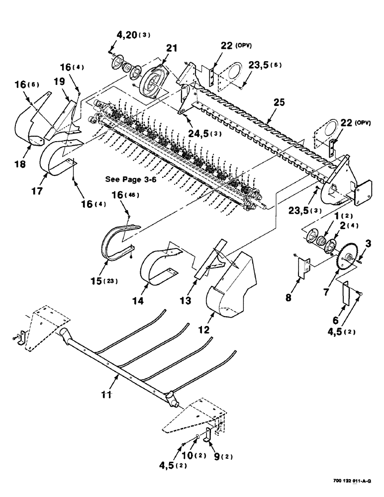 Схема запчастей Case IH 8435 - (3-02) - PICKUP AND SUPPORT ASSEMBLIES, SERIAL NUMBER CFH0124001 THROUGH CFH0124137 Pickup