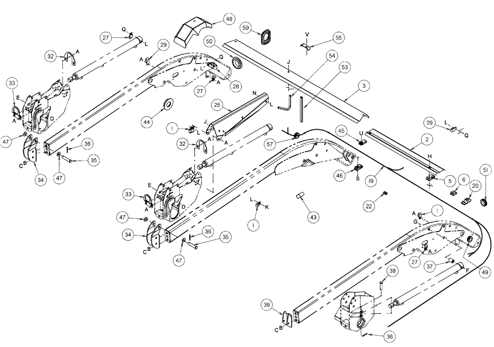 Схема запчастей Case IH 2152 - (09-31) - REEL HYDRAULICS - DOUBLE REEL HEADERS, 30.0, 35.0, 40.0, AND 45 FOOT 