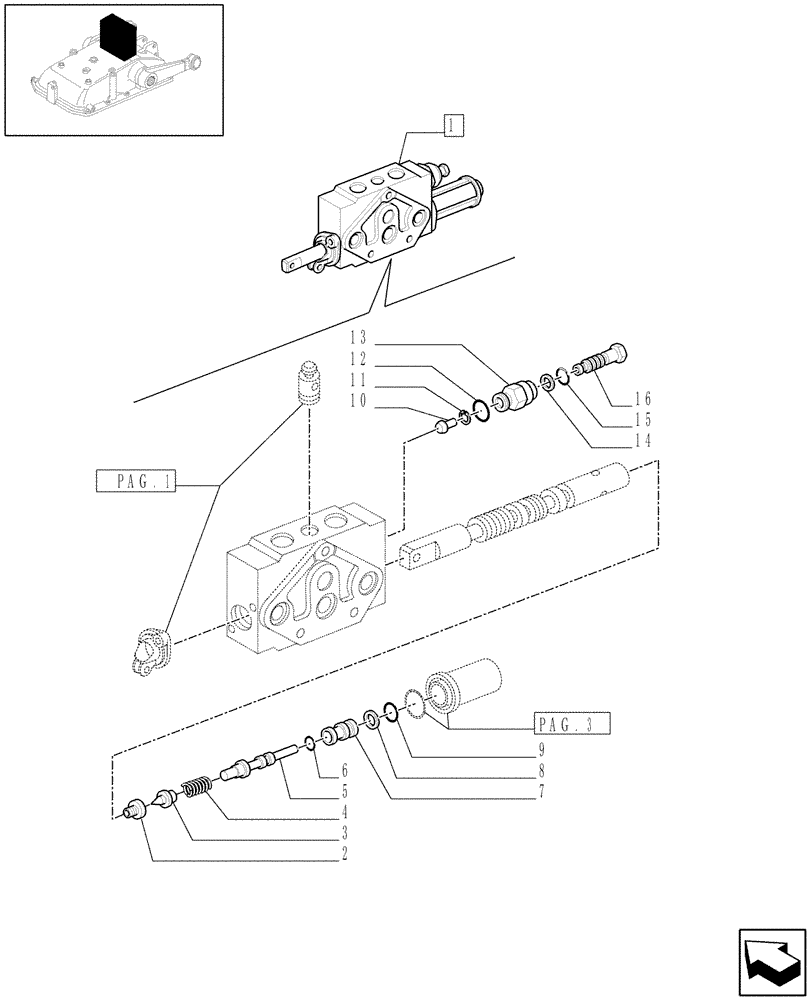 Схема запчастей Case IH MXU110 - (1.82.7/ C[02A]) - DOUBLE - ACTING EXTERNAL CONTROL VALVE WITH FLOAT AND AUTOMATIC CUTOUT - BREAKDOWN - D5500 (07) - HYDRAULIC SYSTEM