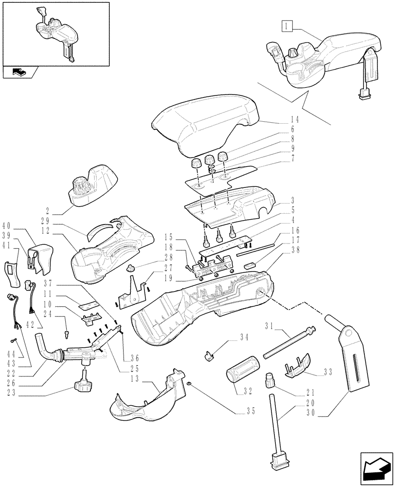 Схема запчастей Case IH PUMA 155 - (1.97.0/ M) - ARMREST - D5817 - C6220 (VAR.330025) (10) - OPERATORS PLATFORM/CAB